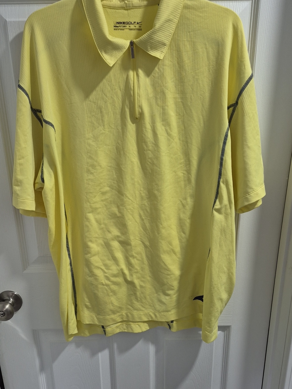 Nike Men’s Light Yellow Zip Polo Shirt